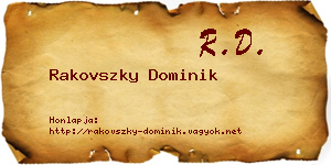 Rakovszky Dominik névjegykártya