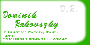 dominik rakovszky business card